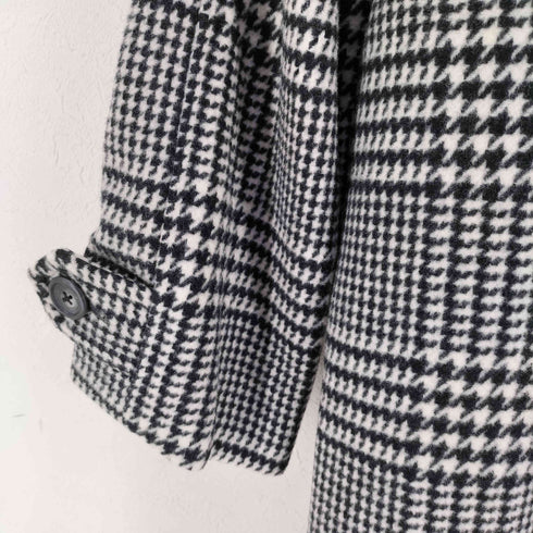 KEITH courtenay london   千鳥格子柄 ウールナイロン ダブル ステンカラーコート メンズ